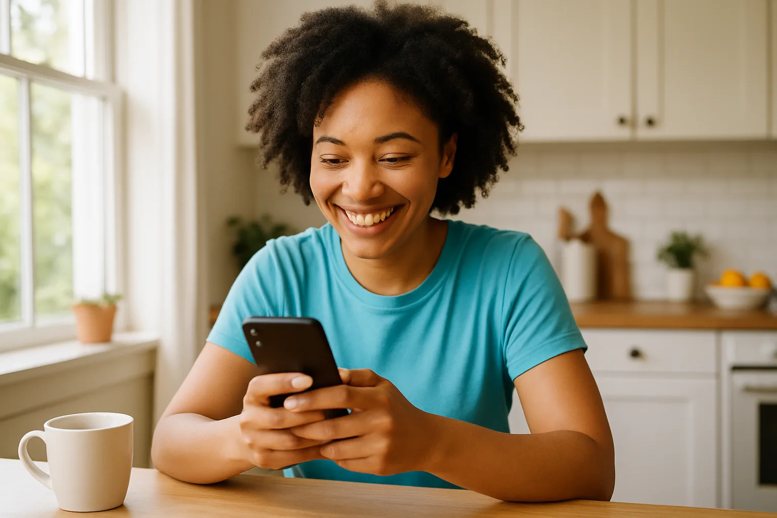 Person smiling while messaging on a smartphone — start dating in Cheshire